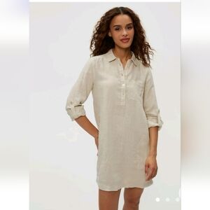 Michael Stars Eleanor Linen Shirt Dress, Size Small